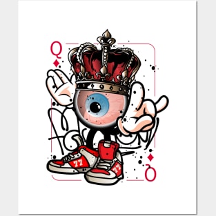 Playing Card Queen Monster Graffiti Street Art Posters and Art